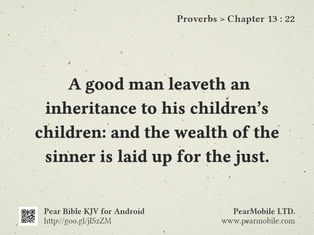 Proverbs, Chapter 13:22